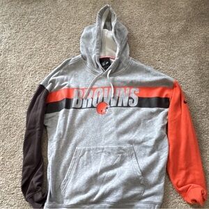 Nike Cleveland Browns NFL Sweatshirt Hoodie Gray Orange Brown Size L Football